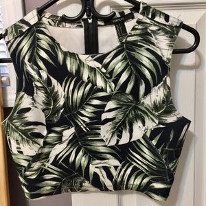Forever 21 Plant Print Crop Top